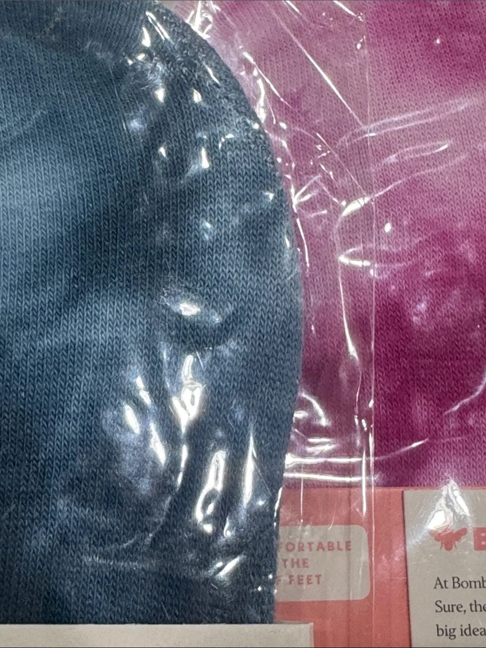 NWT W SZ LG Bombas No-Show Socks in Blue & Pink Tie-Dye (2-Pack)